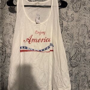 Maurices White Tank Top with Patriotic Accents